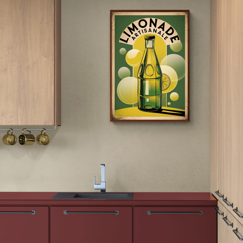 Affiche bouteille limonade vintage