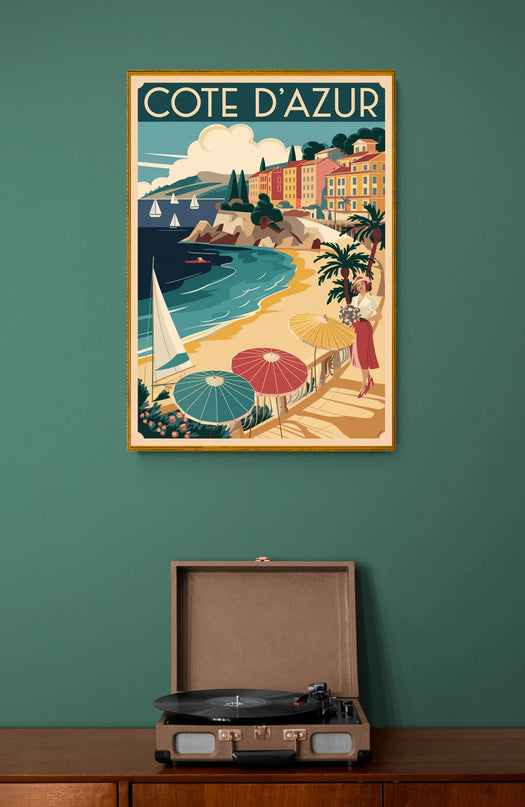 affiche cote d azur vintage