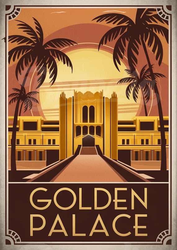 Affiche palais doré vintage