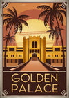 Affiche Golden Palace architecture Art déco tropical