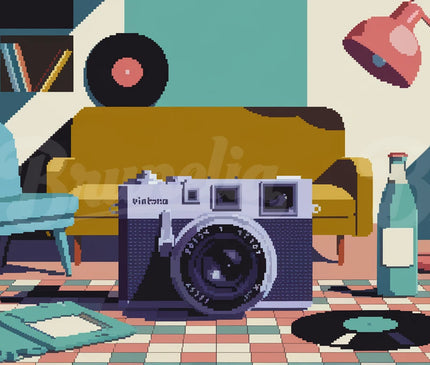 Affiche vintage pixels rétro