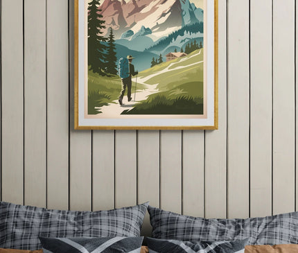 affiche randonnée vintage