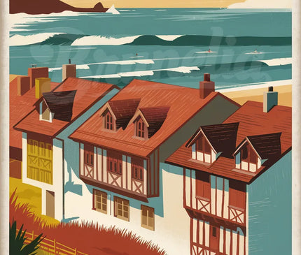 affiche vintage cote basque