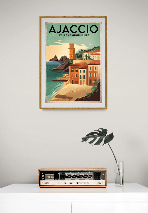 affiche vintage ajaccio copie