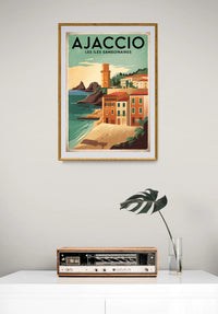 Affiche Ajaccio Îles Sanguinaires style Art déco