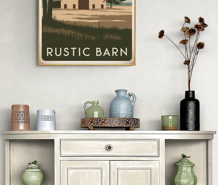 Affiche grange rétro