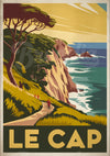 Affiche Le Cap paysage côtier falaise Art Déco