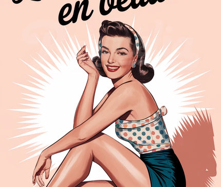 Affiche pin-up en maillot vintage