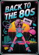 Affiche rétrofuturiste années 80 femme disco synthwave