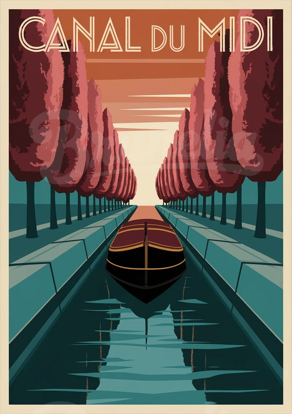 Affiche vintage canal du Midi