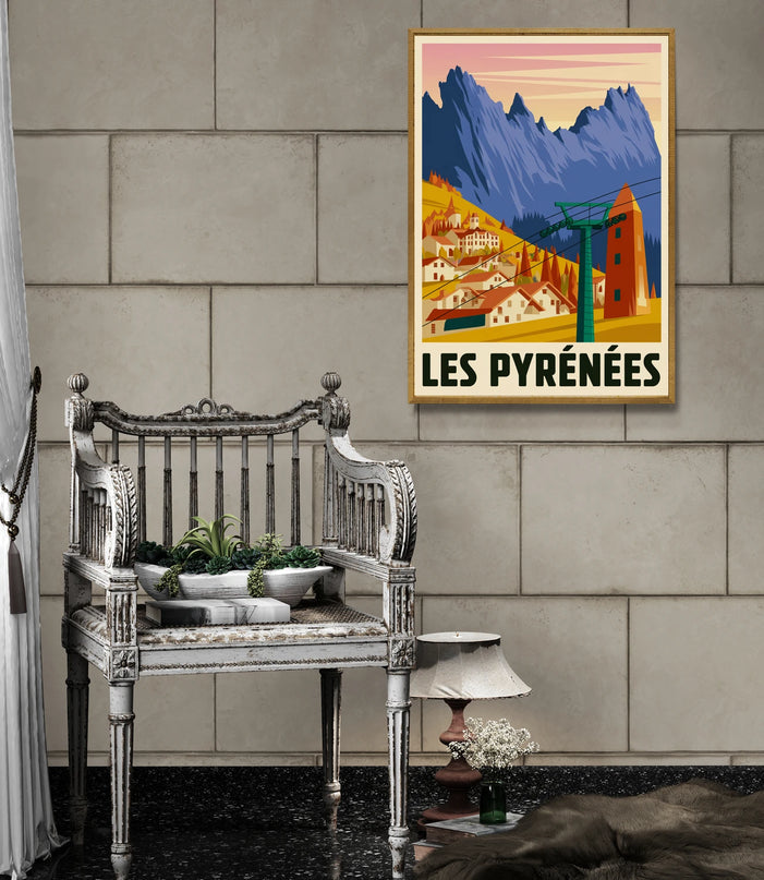 affiche vintage pyrenees