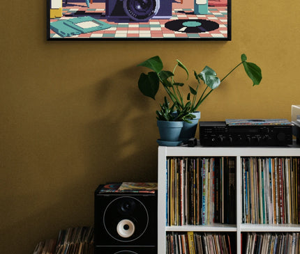 Affiche vintage pixels rétro