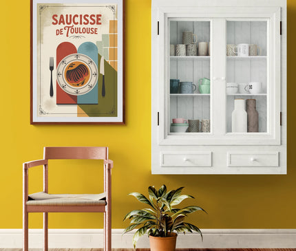 Affiche vintage saucisse de Toulouse
