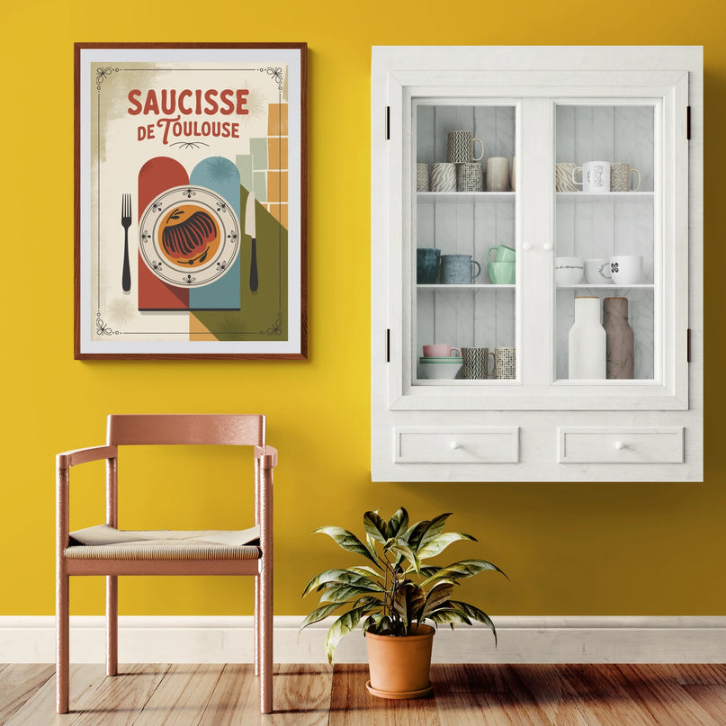 Affiche vintage saucisse de Toulouse