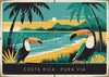 Affiche Costa Rica Pura Vida deux toucans lagune tropicale
