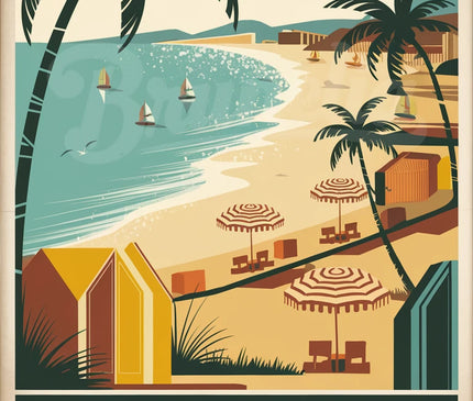 affiche plage vintage