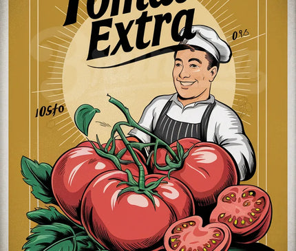 Affiche tomates anciennes rétro