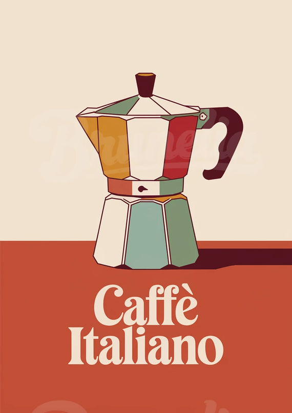 Affiche cafetière italienne vintage