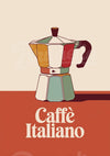 Affiche Moka Italienne Couleurs Drapeau Tricolore