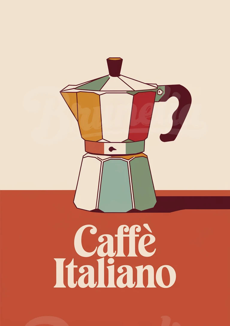 Affiche Moka Italienne Couleurs Drapeau Tricolore