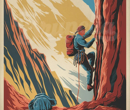 affiche escalade rétro