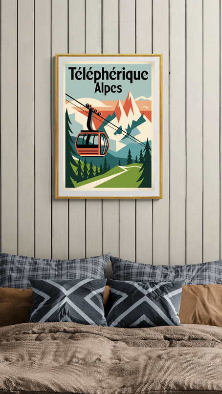 Affiche téléphérique vintage