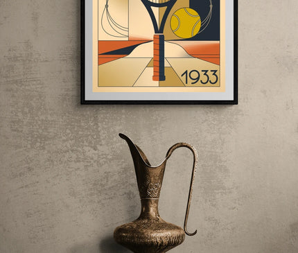 Affiche vintage illustration sportive tennis