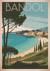 Affiche Bandol station balnéaire côte méditerranéenne vintage