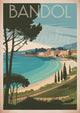 Affiche Bandol station balnéaire côte méditerranéenne vintage