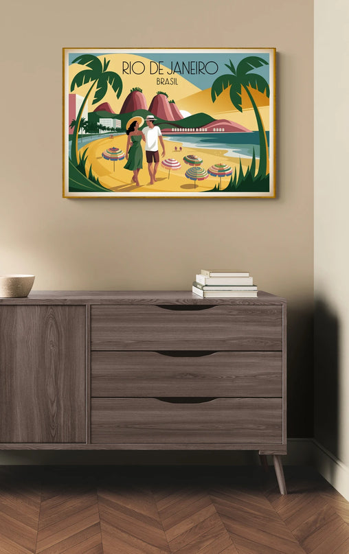 Affiche plage vintage Rio