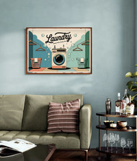 Affiche machine à laver rétro années 1950