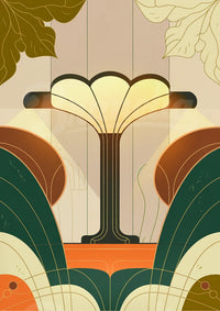 Affiche lampadaire art déco géométrique années 1930