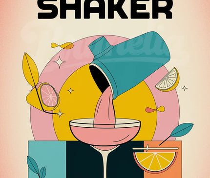 Affiche vintage shaker à cocktail