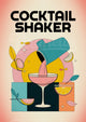 Affiche Shaker rétro avec verre martini Cocktail