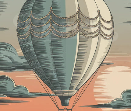 Affiche montgolfière rétro