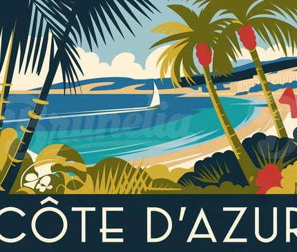 affiche vintage cote d azur