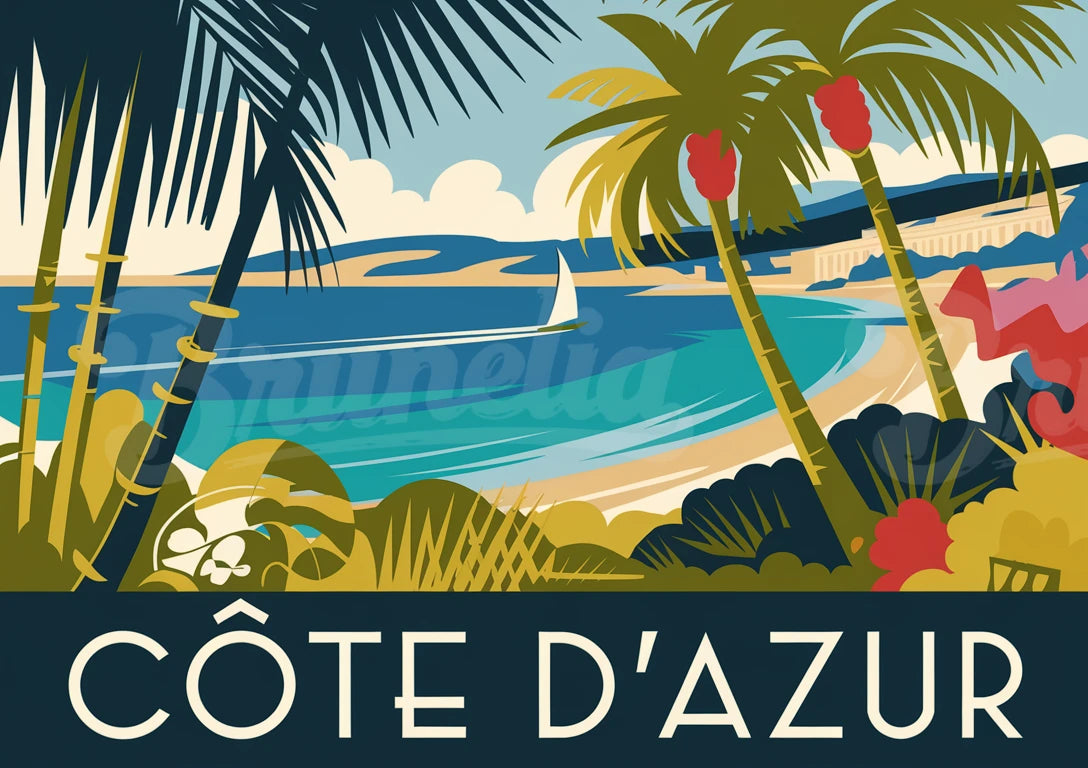 affiche vintage cote d azur
