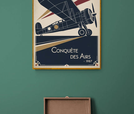 affiche vintage silhouette d’avion