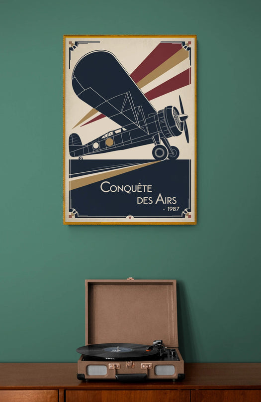affiche vintage silhouette d’avion