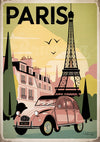 Affiche Citroën 2CV Tour Eiffel Art déco Paris
