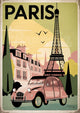 Affiche Citroën 2CV Tour Eiffel Art déco Paris