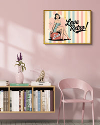 Affiche rétro pin up et soda années 1950
