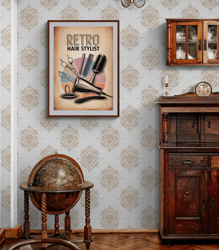 Affiche coiffeuse rétro