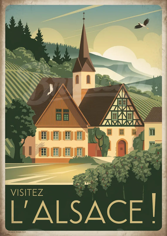 affiche vintage alsace
