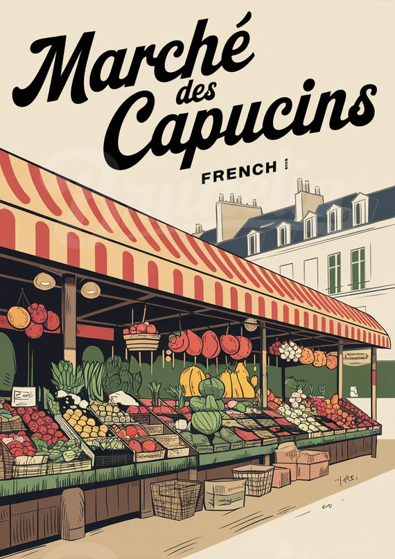 Affiche marché des Capucins vintage