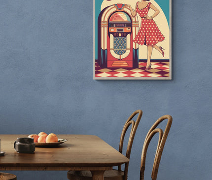 affiche pin up année 50 style rétro