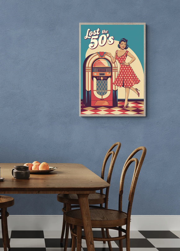 affiche pin up année 50 style rétro