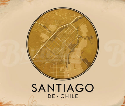 Affiche vintage Santiago du Chili