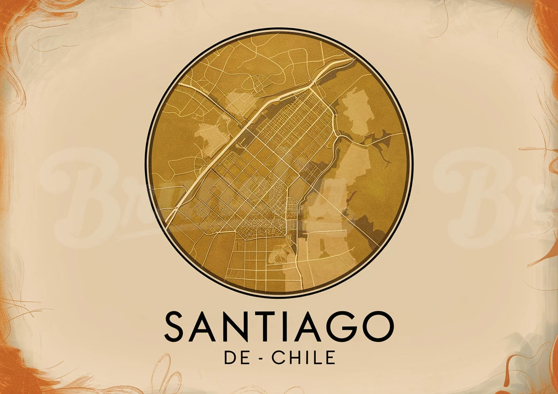 Affiche vintage Santiago du Chili