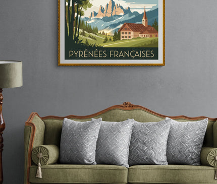affiche pyrénées vintage
